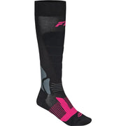 Snow Heavyweight Wool Sock Black/Pink Lg/Xl - FLY RACING