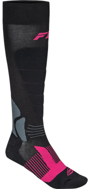 Snow Heavyweight Wool Sock Black/Pink Sm/Md - FLY RACING