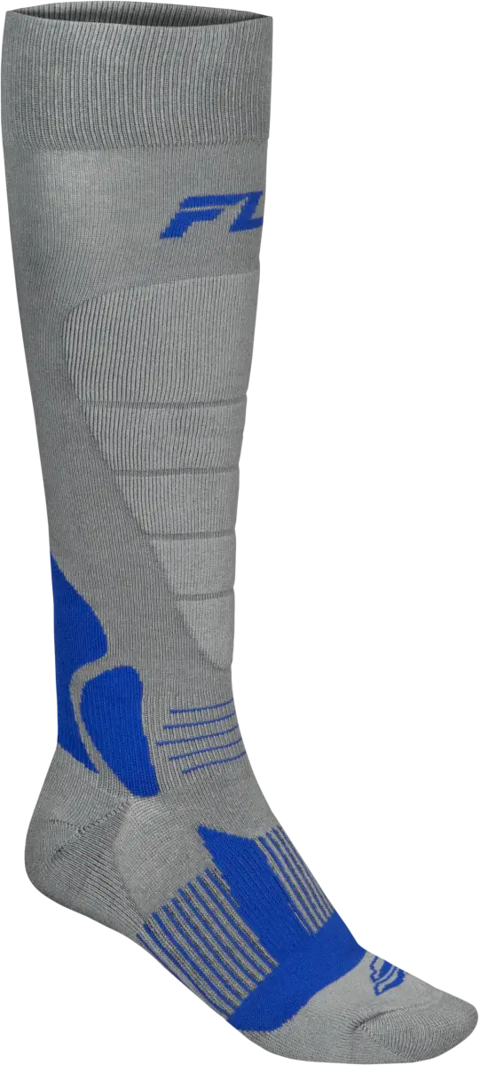Snow Heavyweight Wool Sock Grey/Blue Lg/Xl - FLY RACING