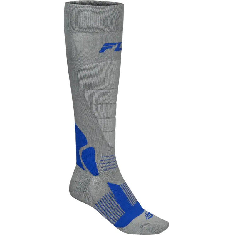 Snow Heavyweight Wool Sock Grey/Blue Sm/Md - FLY RACING