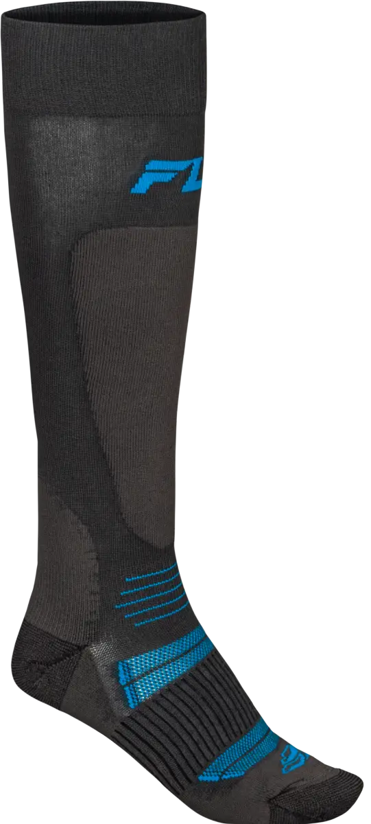 Snow Midweight Wool Sock Grey/Blue Sm/Md - FLY RACING