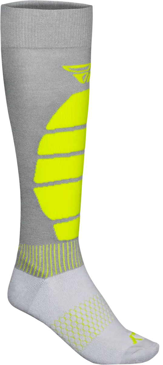 Snow Performance Coolmax Sock Grey/Hi Vis Lg/Xl - FLY RACING