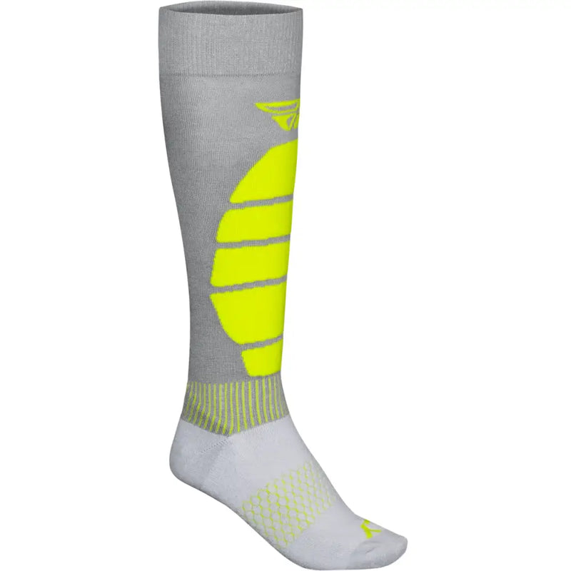 Snow Performance Coolmax Sock Grey/Hi Vis Sm/Md - FLY RACING
