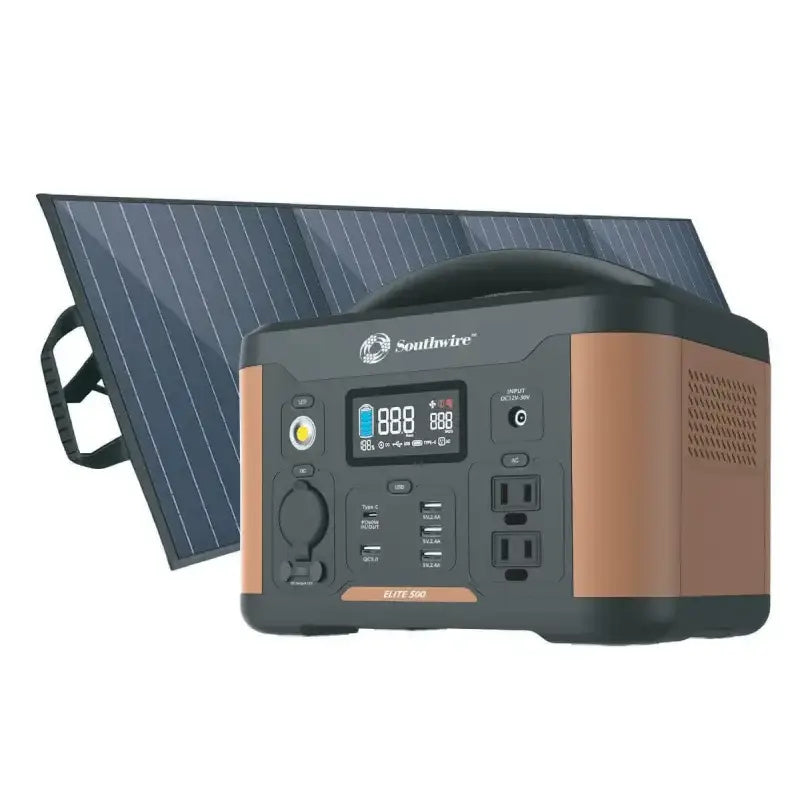 Southwire Portable Power Station 500 with 100W Solar Panel - Bank