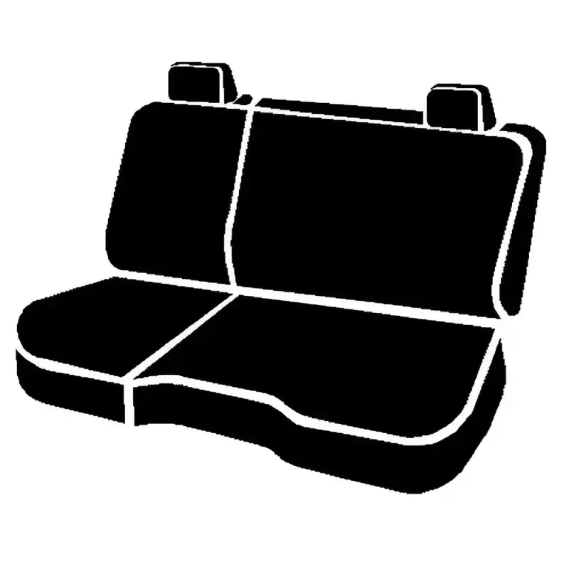 Black FIA rear bench seat with headrests and white seam accents for SP82-94 Black FIA