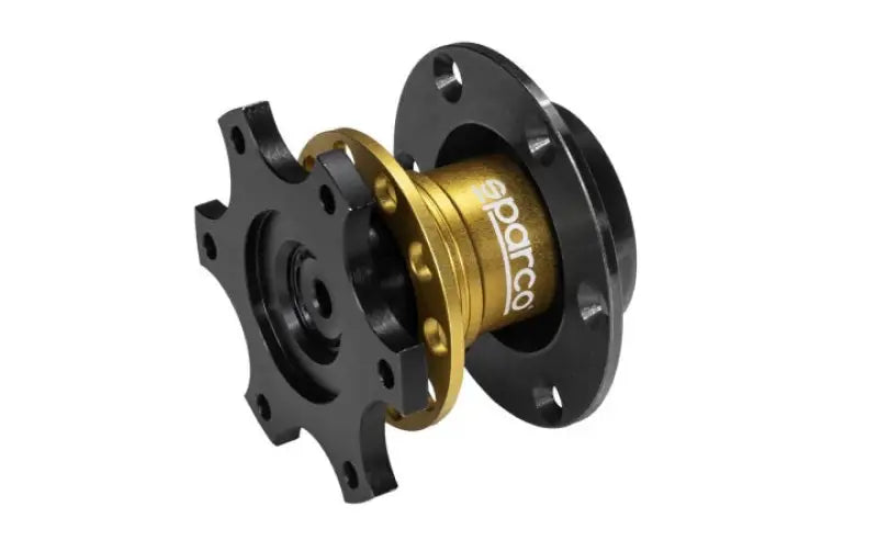 Sparco 6-Bolt Steering Wheel Quick Release - Gold - 015R98R - Interior Accessories