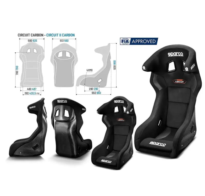 Sparco Seat Circuit II Carbon Blk - 008011ZNR - Safety