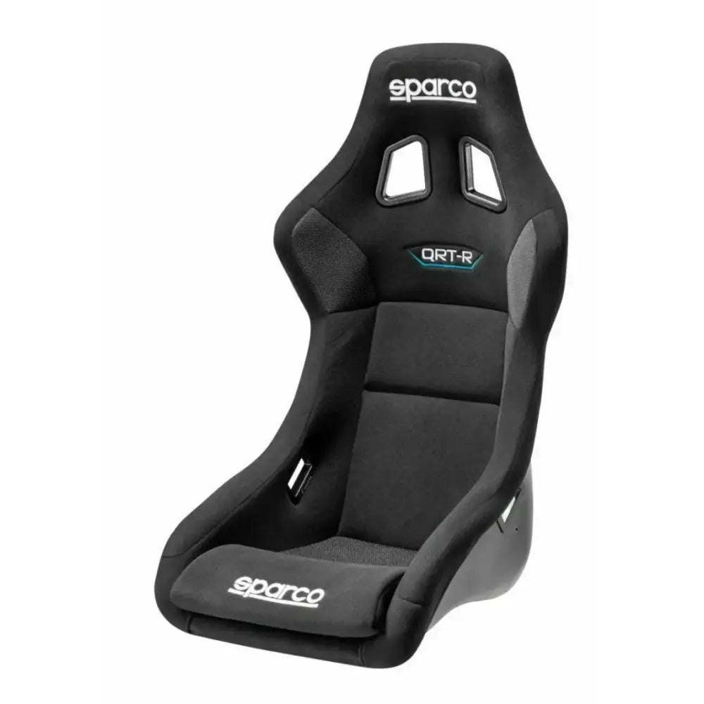 Sparco Seat QRT-R 2019 in black, designed for performance and comfort, must use Side Mount 600QRT for installation