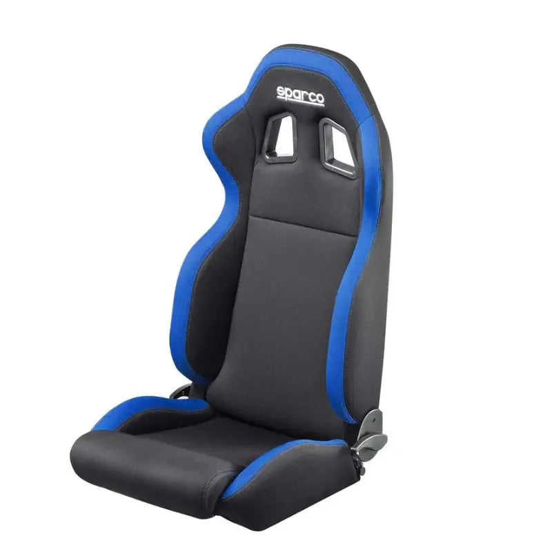 Sparco Seat R100 Black/Blue - 009014NRAZ, high-performance racing seat, stylish and durable, perfect for comfort during long drives and enhancing vehicle interiors