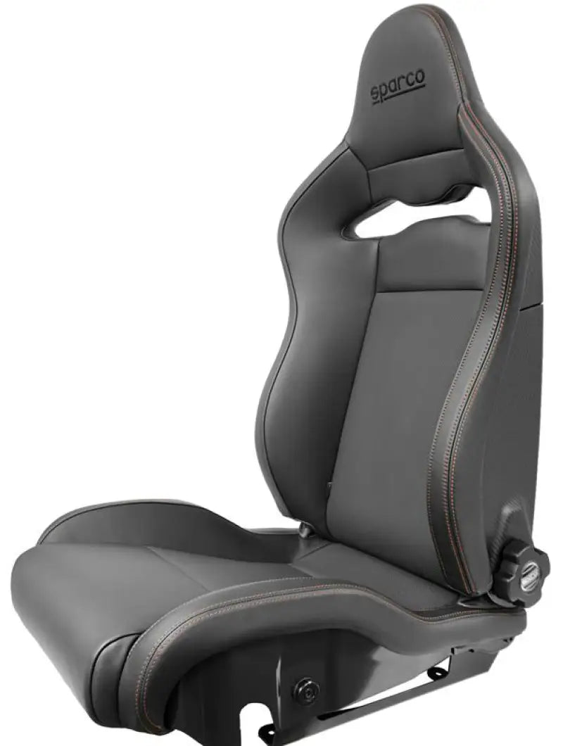 Sparco Seat SPX Special Edition Black/Grey w/ Gloss Carbon Shell - Right - 00974ZGLNRGRDX