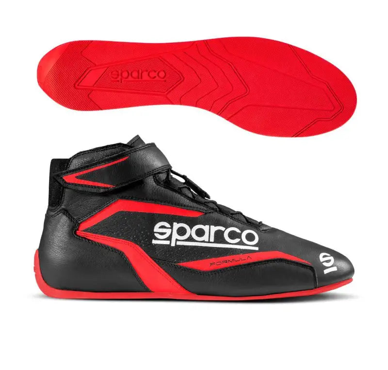 Black and red Sparco Shoe Formula 45 with red sole for racing style