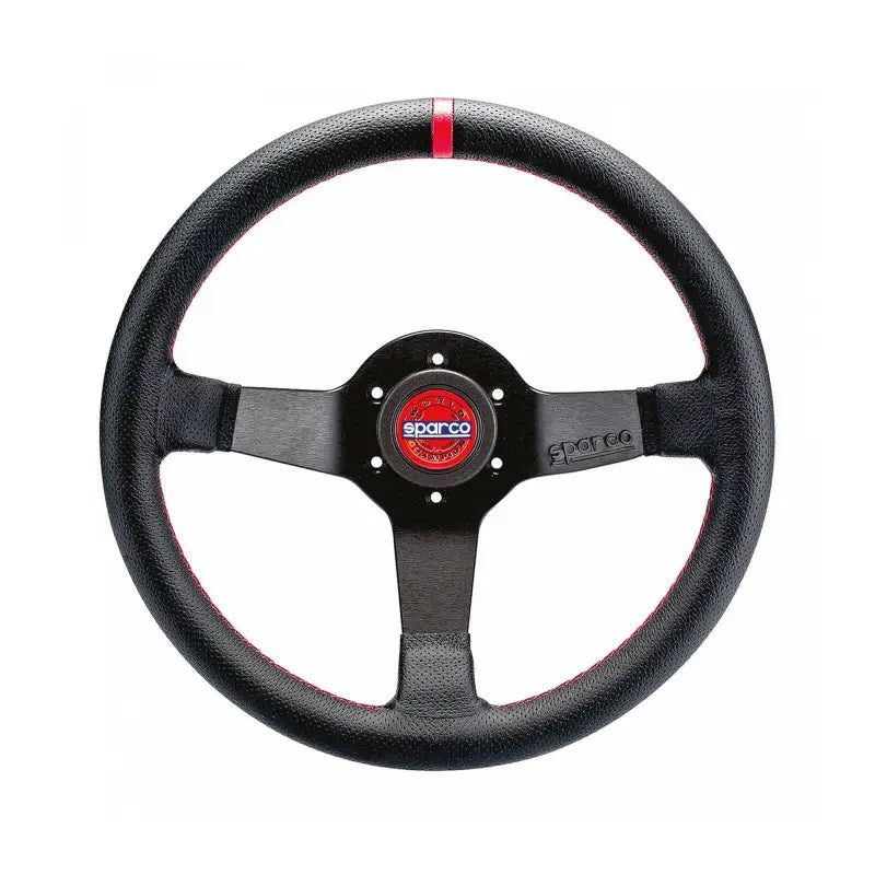 Sparco Steering Wheel R330 Champion Black Leather / Red Stiching - 015R330CHAMPION - Interior Accessories