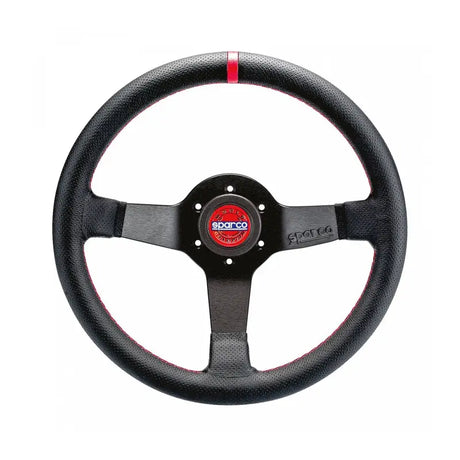 Sparco Steering Wheel R330 Champion Black Leather / Red Stiching - 015R330CHAMPION - Interior Accessories