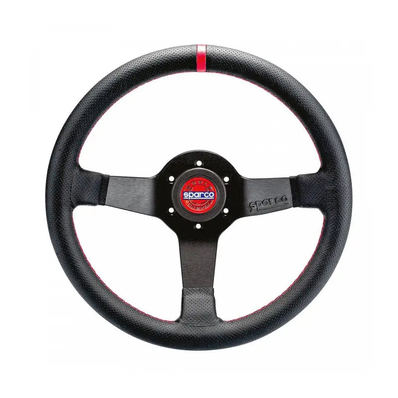 Sparco Steering Wheel R330 Champion Black Leather / Red Stiching - 015R330CHAMPION - Interior Accessories
