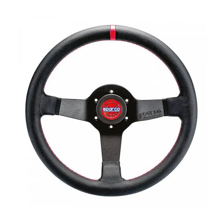 Sparco Steering Wheel R330 Champion Black Leather / Red Stiching - 015R330CHAMPION - Interior Accessories