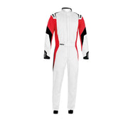 White, red, and black Sparco Suit Competition 58 for race days