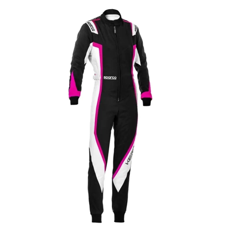 Sparco Suit Kerb Lady XXS in black, pink, white with zipper design