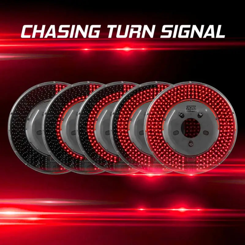 Spare tire brake light with smoke lens, red/white LED bulbs, running, brake, reverse, sequential turn functions, 4 pin trailer plug, hub mount.