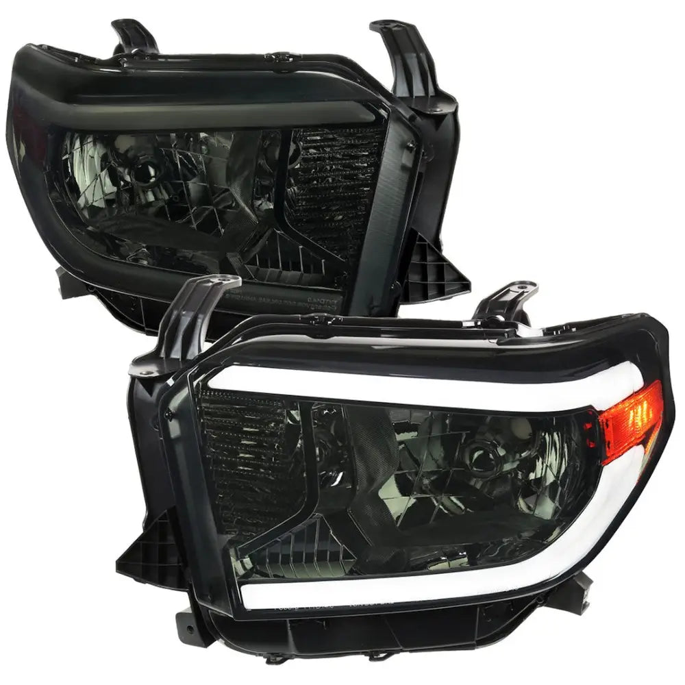 Spec-D Tunin Features Fiber Optic LED Bars Headlight Assembly 2LH-TUN14G-G3-GO - Chrome OE Headlights Bar