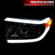 Spec-D Tunin Features Fiber Optic LED Bars Headlight Assembly 2LH-TUN14G-G3-GO - Chrome OE Headlights Bar