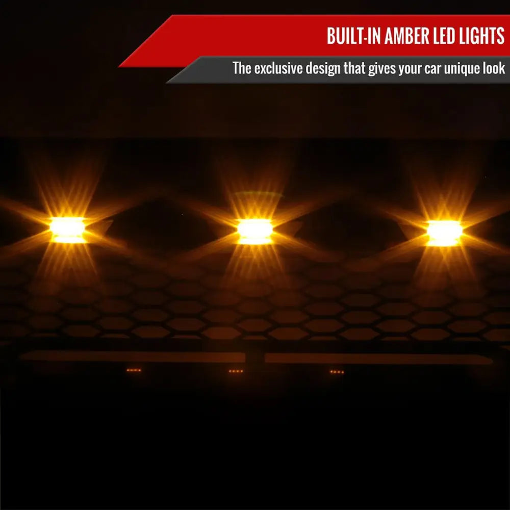 Spec-D Tunin Wirings Are Provided Grille HG-TAC12BB-LED-KH - Matte Black Mesh Led LI