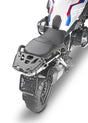 Motorcycle with rear luggage rack and passenger seat, ideal for BMW with mounting hardware
