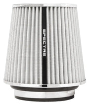 Silver cone-shaped Spectre Adjustable Conical Air Filter for custom fit air filter setup