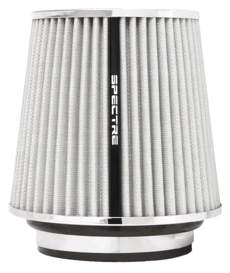 Silver cone-shaped Spectre Adjustable Conical Air Filter for custom fit air filter setup