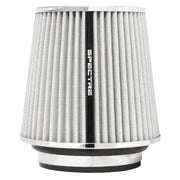 Silver cone-shaped Spectre Adjustable Conical Air Filter for custom fit air filter setup