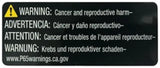 Warning label about cancer and reproductive harm on Spectre Adjustable Conical Air Filter