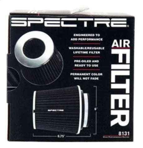 Spectre Adjustable Conical Air Filter 5-1/2in. Tall (Fits 3in. / 3-1/2in. / 4in. Tubes) - Black - Truck & Automotive