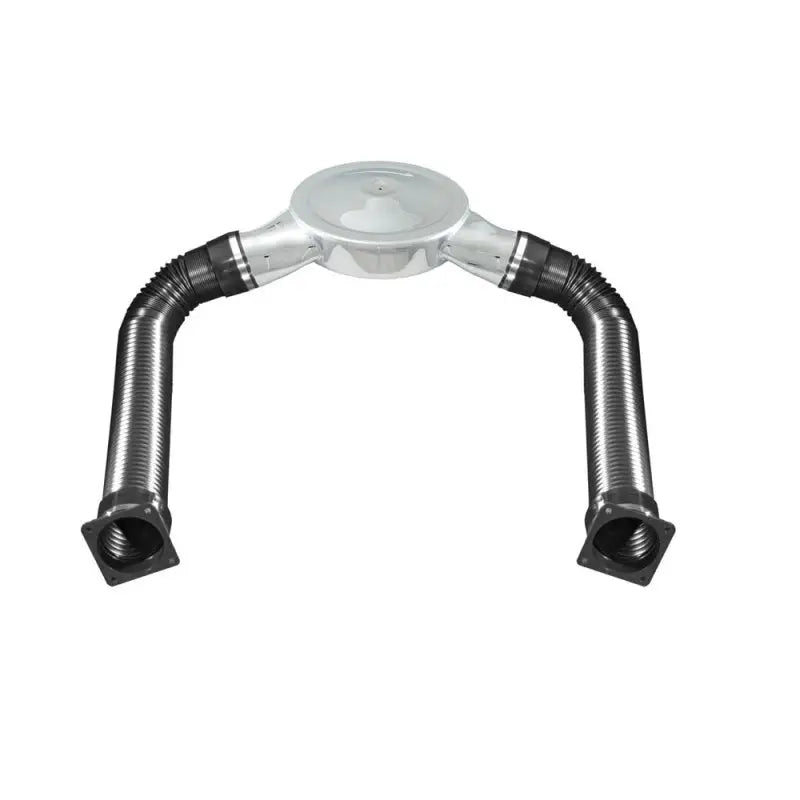 Spectre Air Box Kit 14in. / Dual 120 Degree Inlets - Chrome w/Black Ducts 