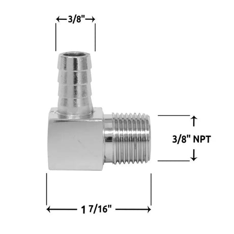 Spectre Fitting 90 Degree Barb NPT Threads (For 3/8in. Hose) - Chrome - Truck & Automotive