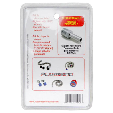 Spectre Fitting 90 Degree Barb NPT Threads (For 3/8in. Hose) - Chrome - Truck & Automotive