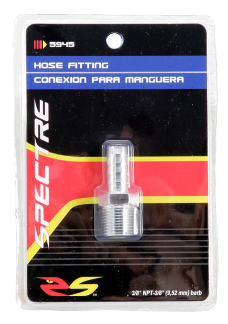 Spectre Fuel Fitting 3/8in. Hose Barb NPT Threads - Chrome 