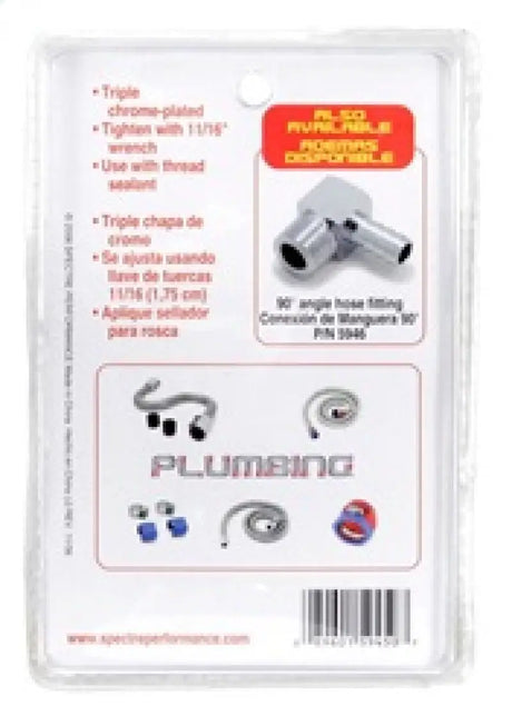 Spectre Fuel Fitting 3/8in. Hose Barb NPT Threads - Chrome 
