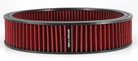 Red spectre HPR round air filter with black trim for high-performance engines