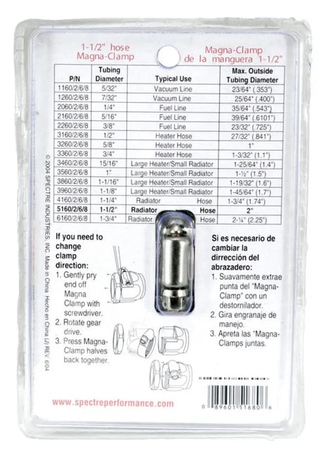 Spectre Magna-Clamp Hose Clamp 1-1/2in. - Chrome - Truck & Automotive