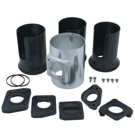Automotive air intake kit with aluminum Spectre Mass Air Flow Sensor Adapter for better air flow