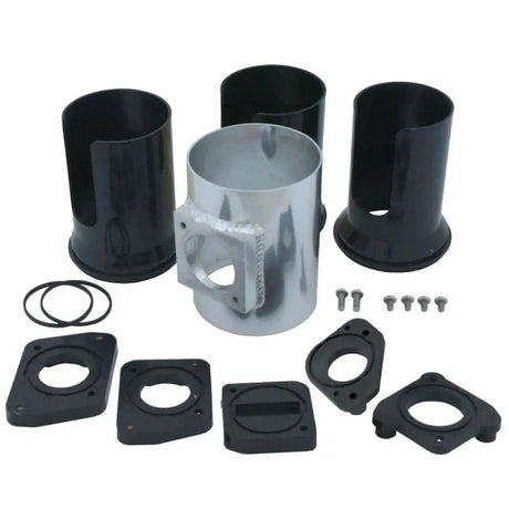 Automotive air intake kit with aluminum Spectre Mass Air Flow Sensor Adapter for better air flow