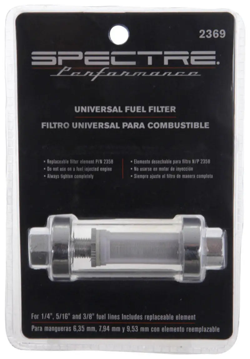 Spectre Premium Clearview Fuel Filter (Incl. 1/4in. / 5/16in. / 3/8in. Barb Fittings) - Truck & Automotive