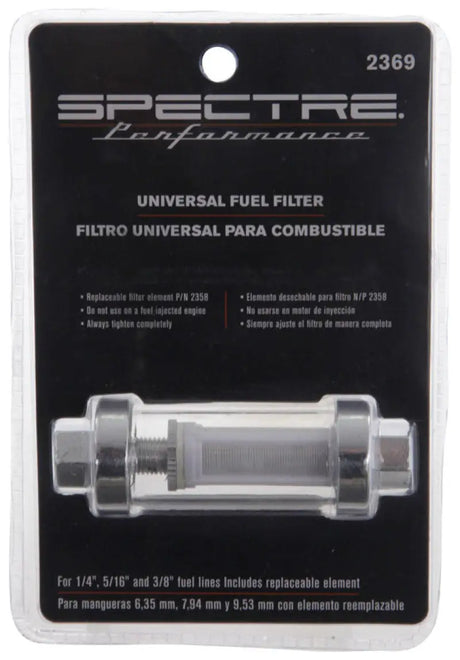 Spectre Premium Clearview Fuel Filter (Incl. 1/4in. / 5/16in. / 3/8in. Barb Fittings) - Truck & Automotive