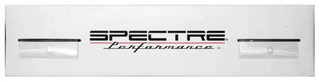 White Spectre Performance license plate on Spectre Universal Intake Tube Kit 3in Aluminum Black