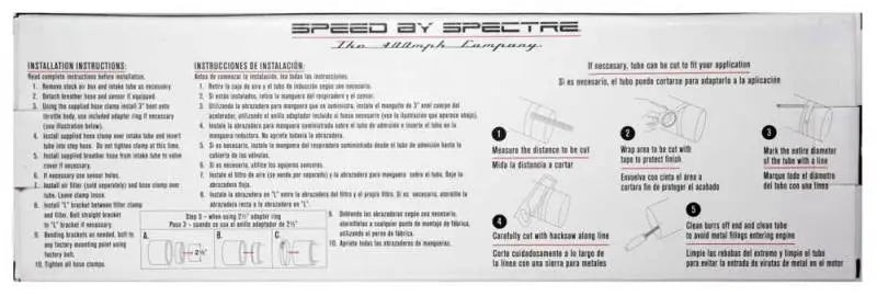 Installation instructions for Spectre Universal Intake Tube Kit 3in Aluminum Black