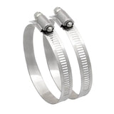 Two metal Spectre Worm Gear Hose Clamps for secure gear hose connections