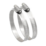 Two metal Spectre Worm Gear Hose Clamps for secure gear hose connections