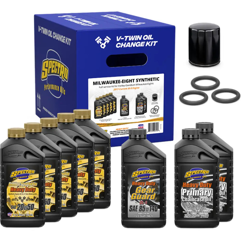 Spectro V-Twin Full Oil Service Kit M8 Oil Change Kit 311474 - V-Twin Synthetic