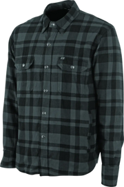 Plaid button-down shirt on Speed and Strength Black 9 2.0 Moto Shirt Grey Large
