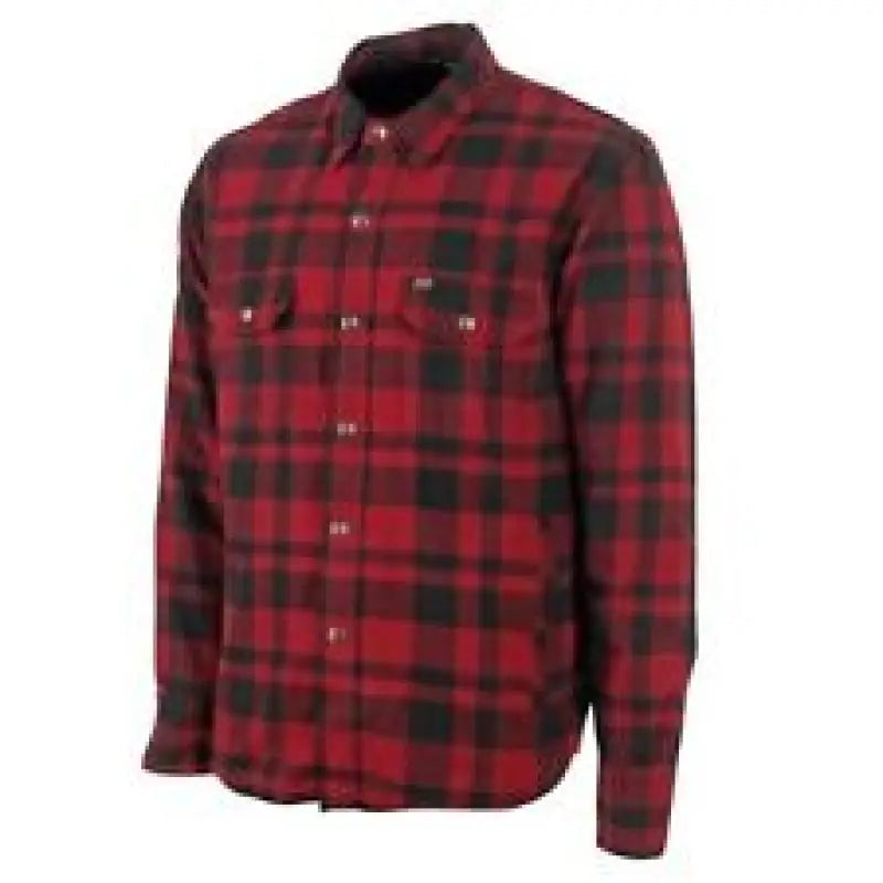 Red and black plaid flannel shirt from Speed and Strength Black 9 2.0 Moto Shirt Red Small