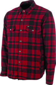 Red and black plaid Speed and Strength Black 9 2.0 Moto Shirt for riders